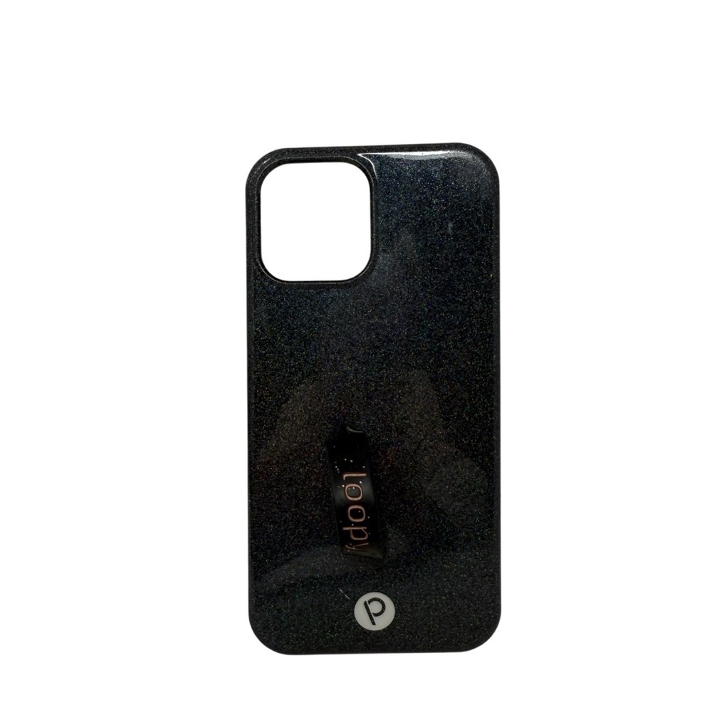 Loopy phone case & loop for iPhone 12 Pro Max black sparkle